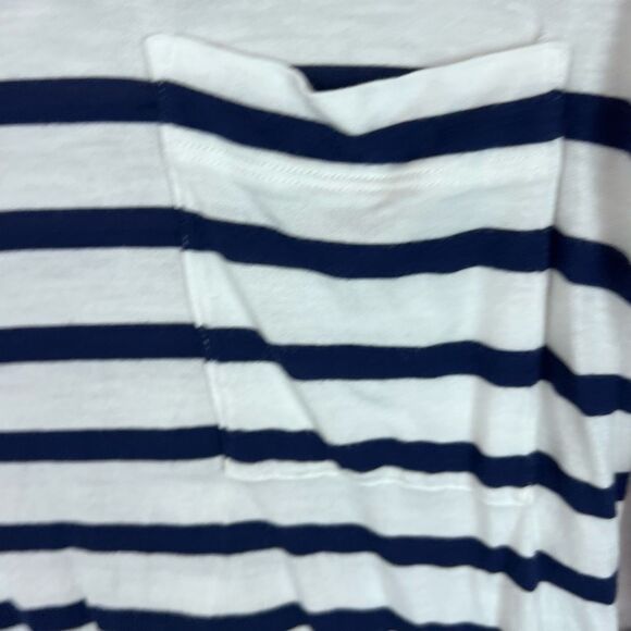 CAbi Navy White Striped Scoop Neck 3/4 Sleeve Top Size Small - Picture 4 of 7